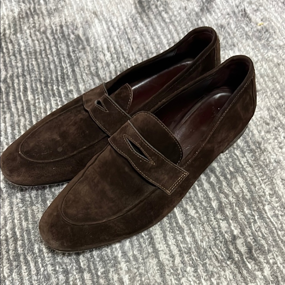 Bougeotti Men's Brown Suede Loafers Chocolate Brown